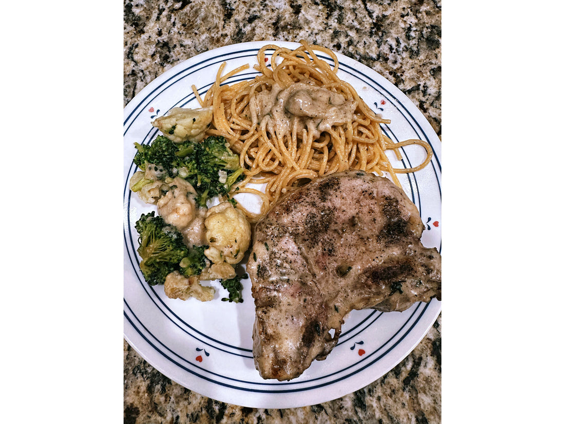 Creamy Garlic Bone In Pork Chops